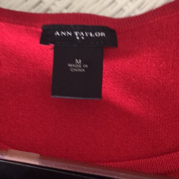 Red Ann Taylor pleated A Line dress - Picture 4 of 5